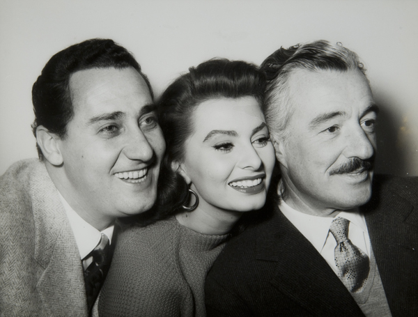Alberto Sordi, Vittorio De Sica and Sophia Loren “Il segno di Venere”, 1955