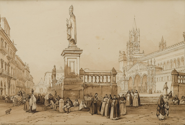 Palermo, davanti alla Cattedrale, 1840 