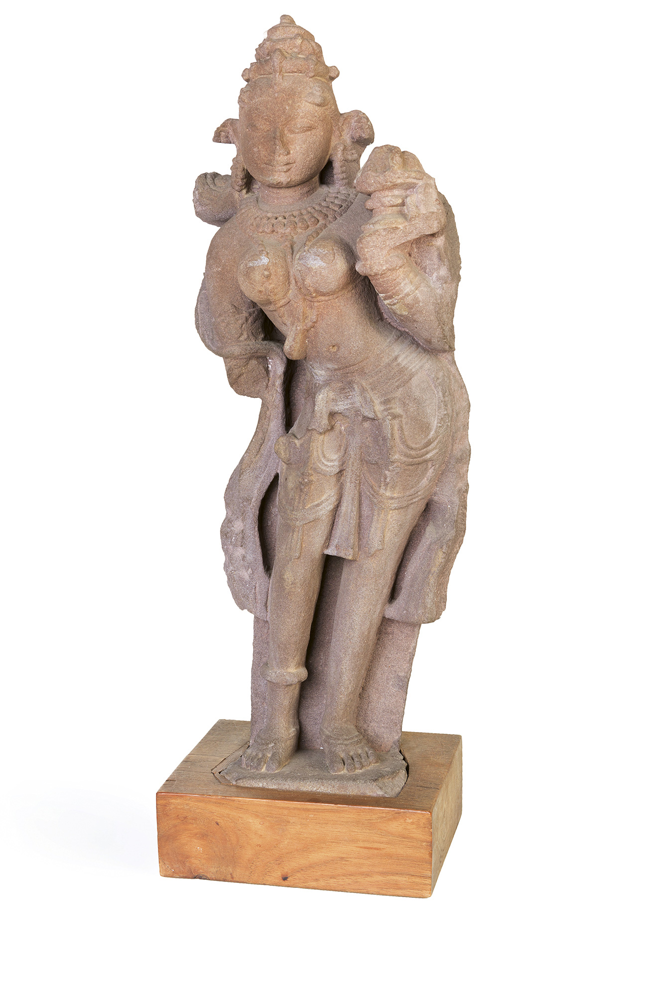 Antica figura femminile in pietra, India