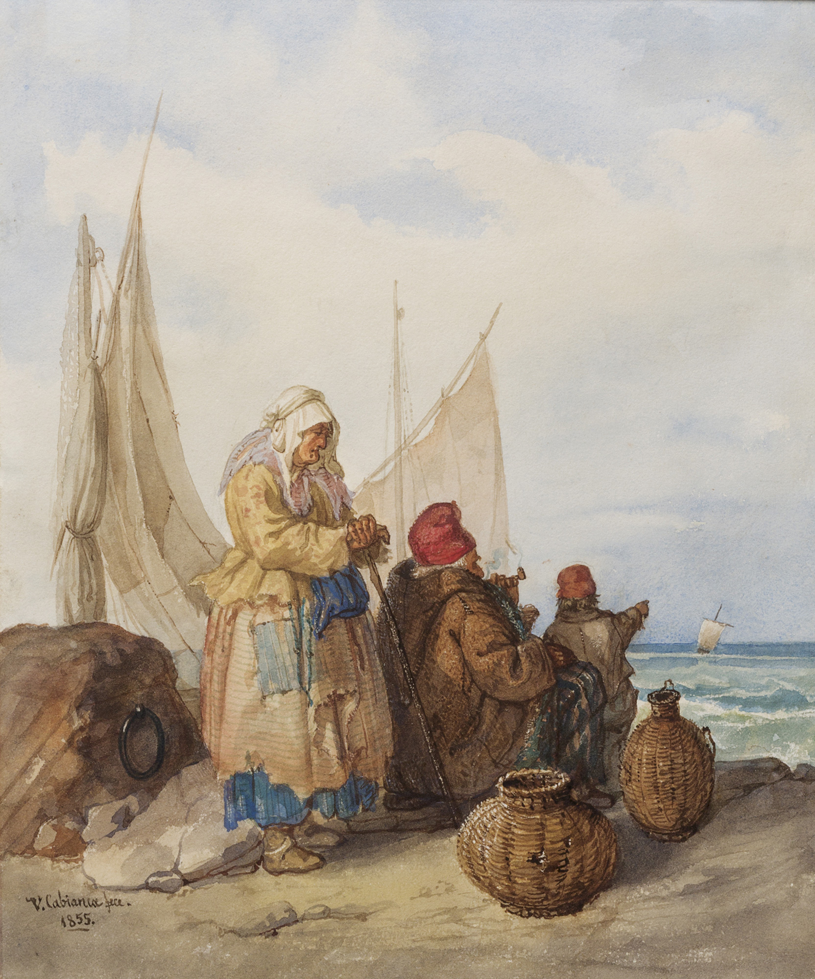 Aspettando il ritorno dalla pesca, 1855