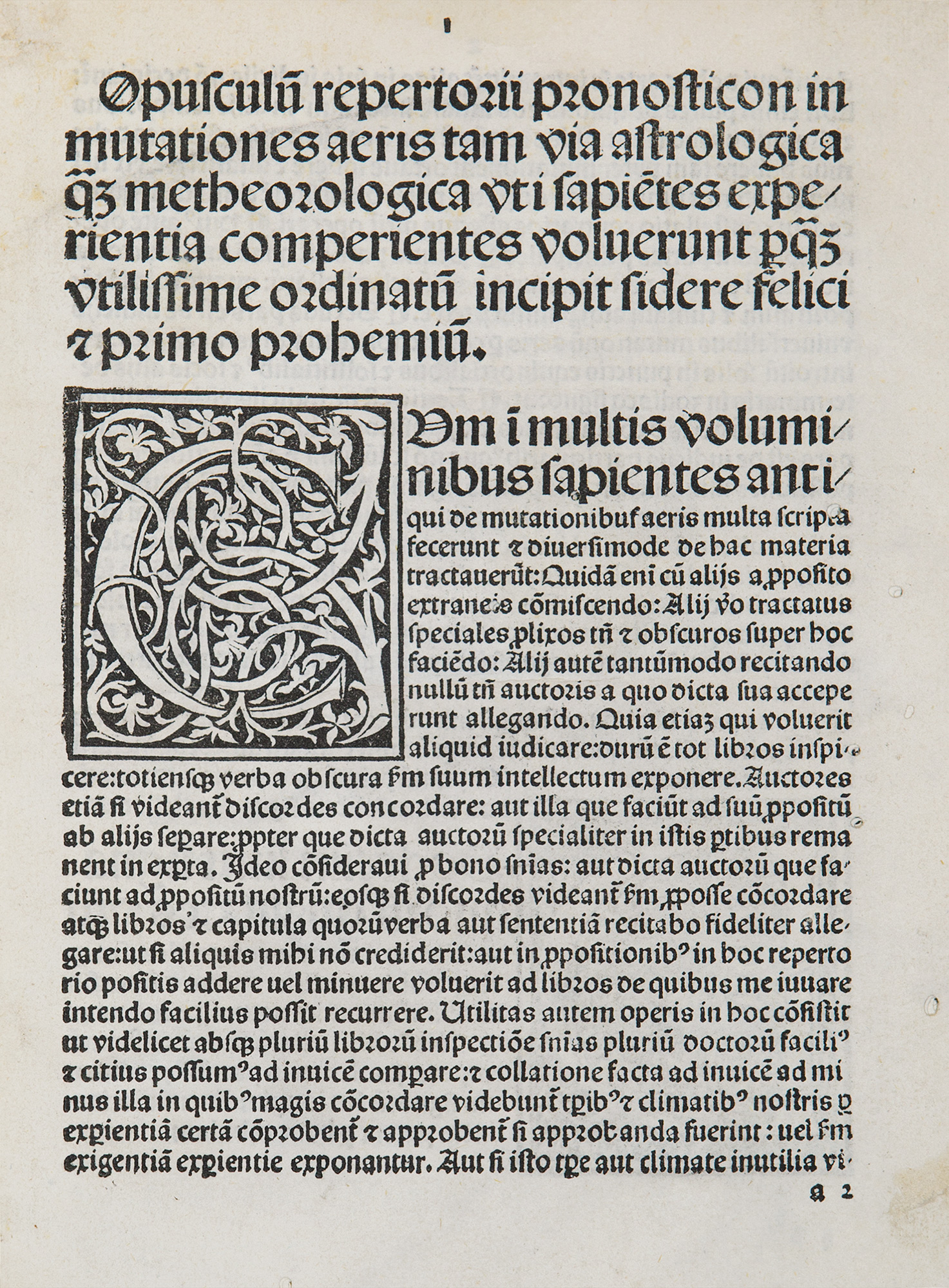 Opusculum repertorii prognosticon in mutationes aeris. Pseudo- Hippocrates: Libellus de medicorum astrologia
