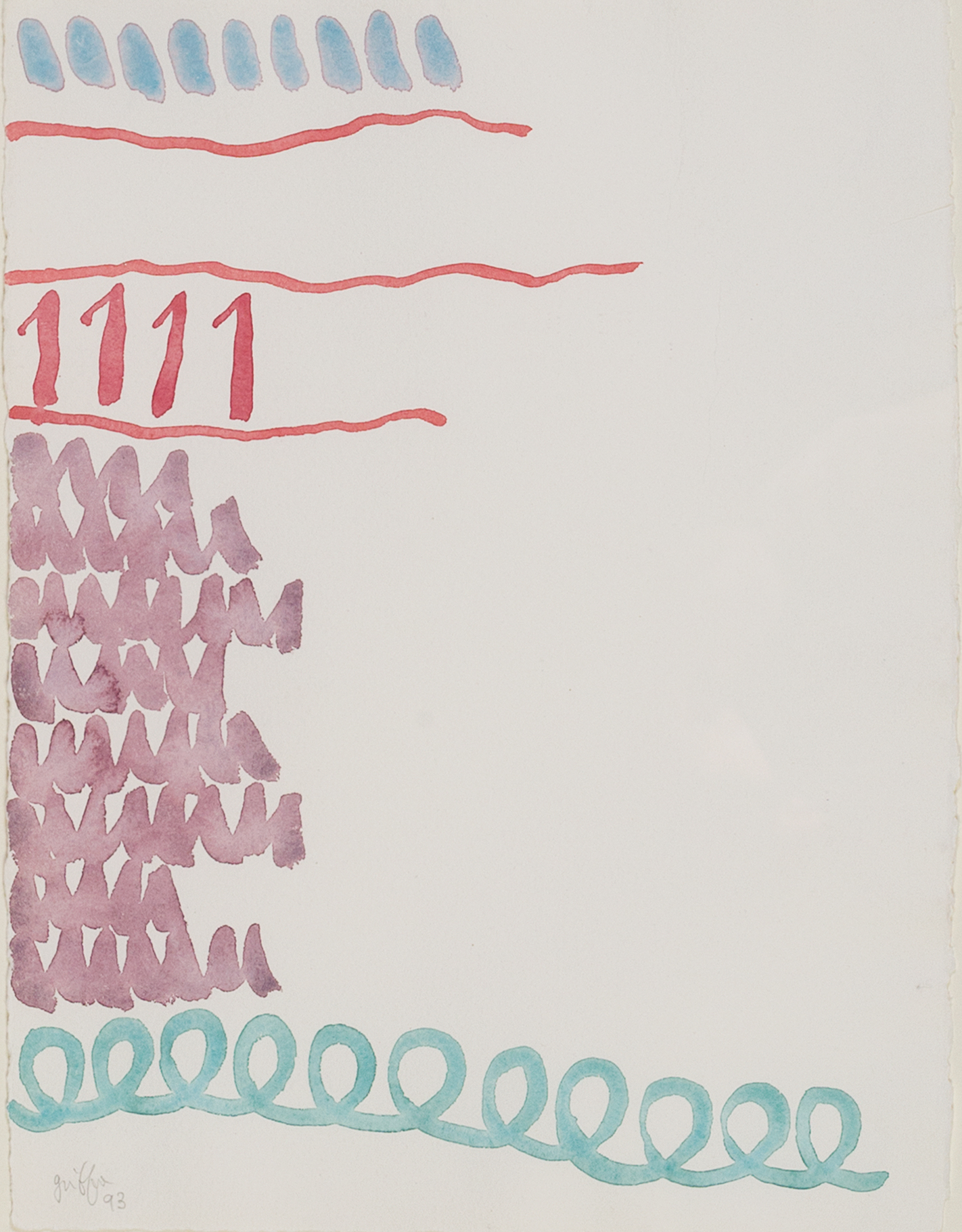Tre linee con arabesco 1111, 1993