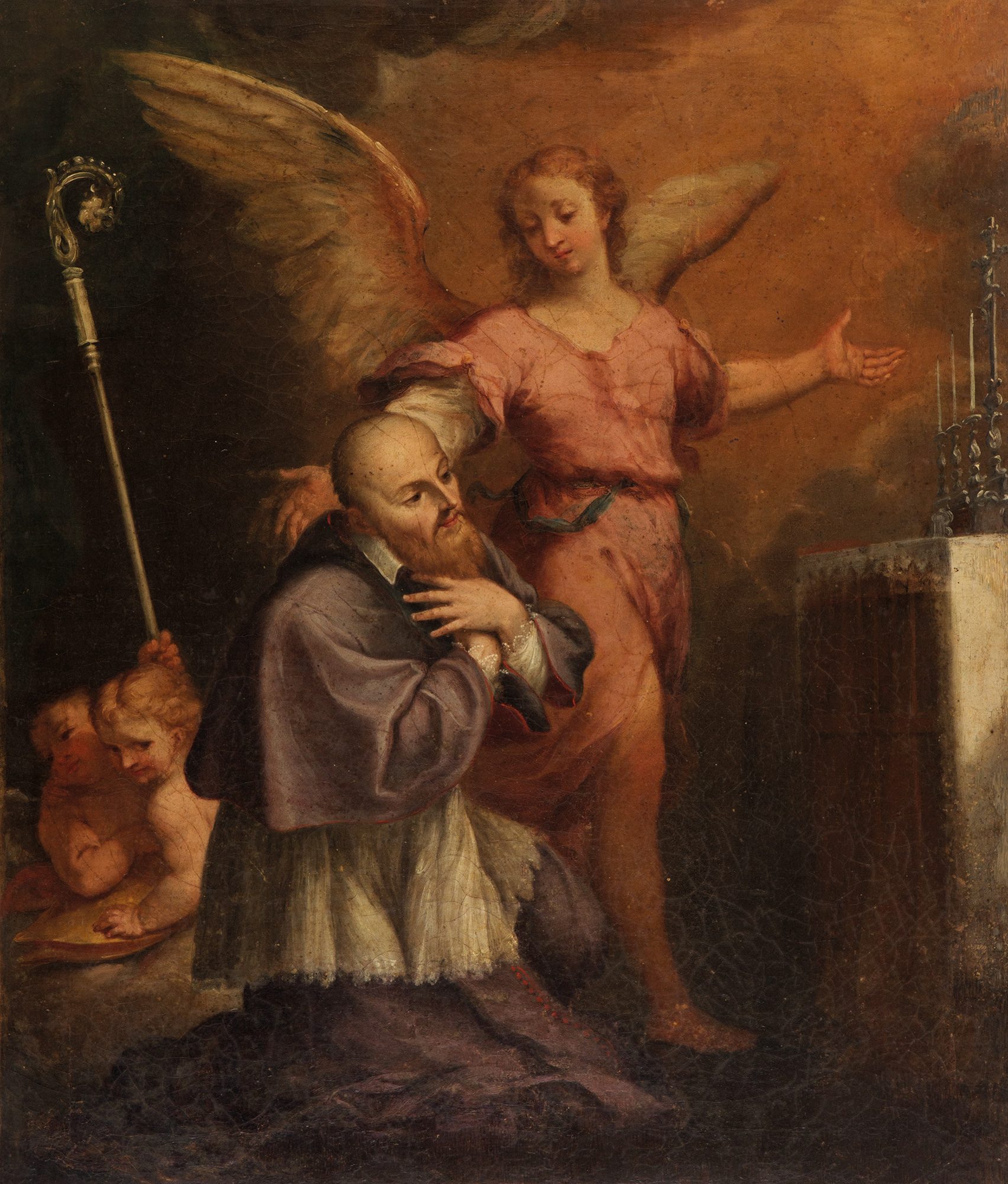Un Angelo appare a San Francesco di Sales in preghiera