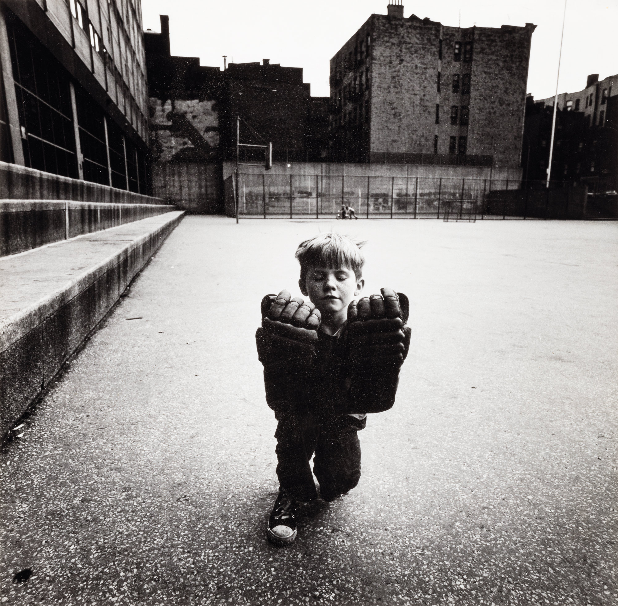 Boy with Hokey gloves, New York, 1970